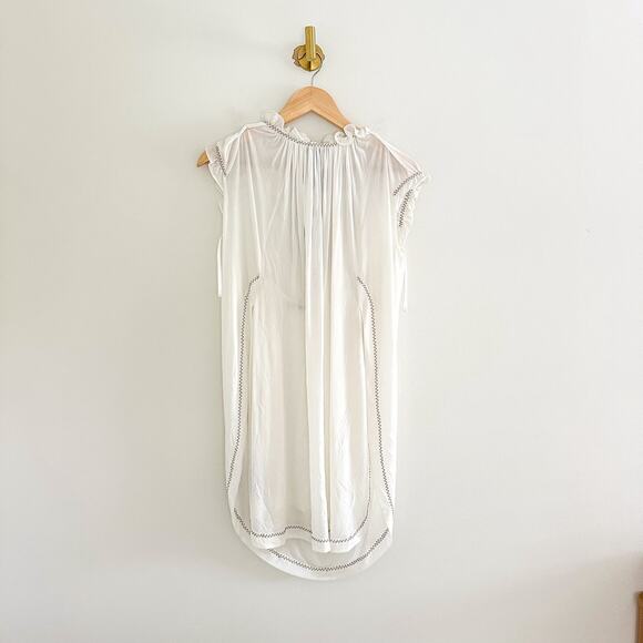 Donna Karan Ultra Matte Jersey Open Side Blouse White S - Picture 2 of 9